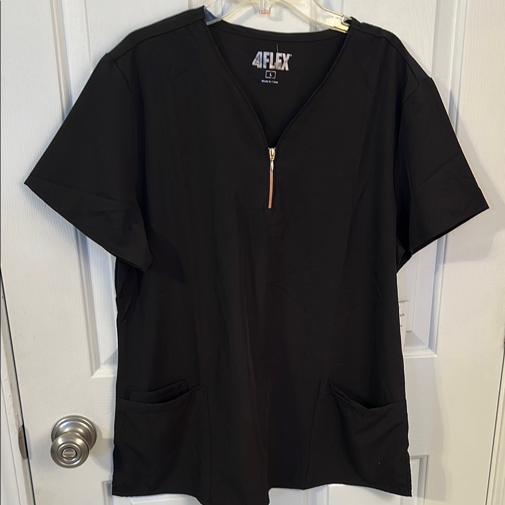 NWT 4FLEX Black Scrub Top